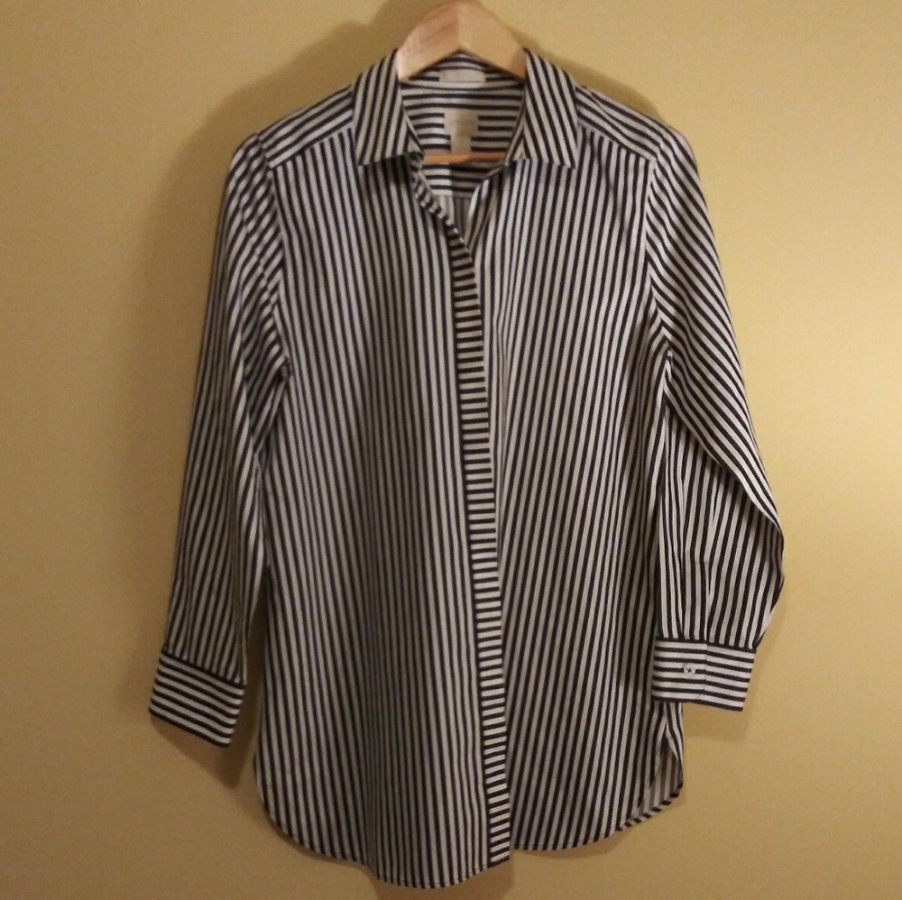 Chicos striped shirt black and white